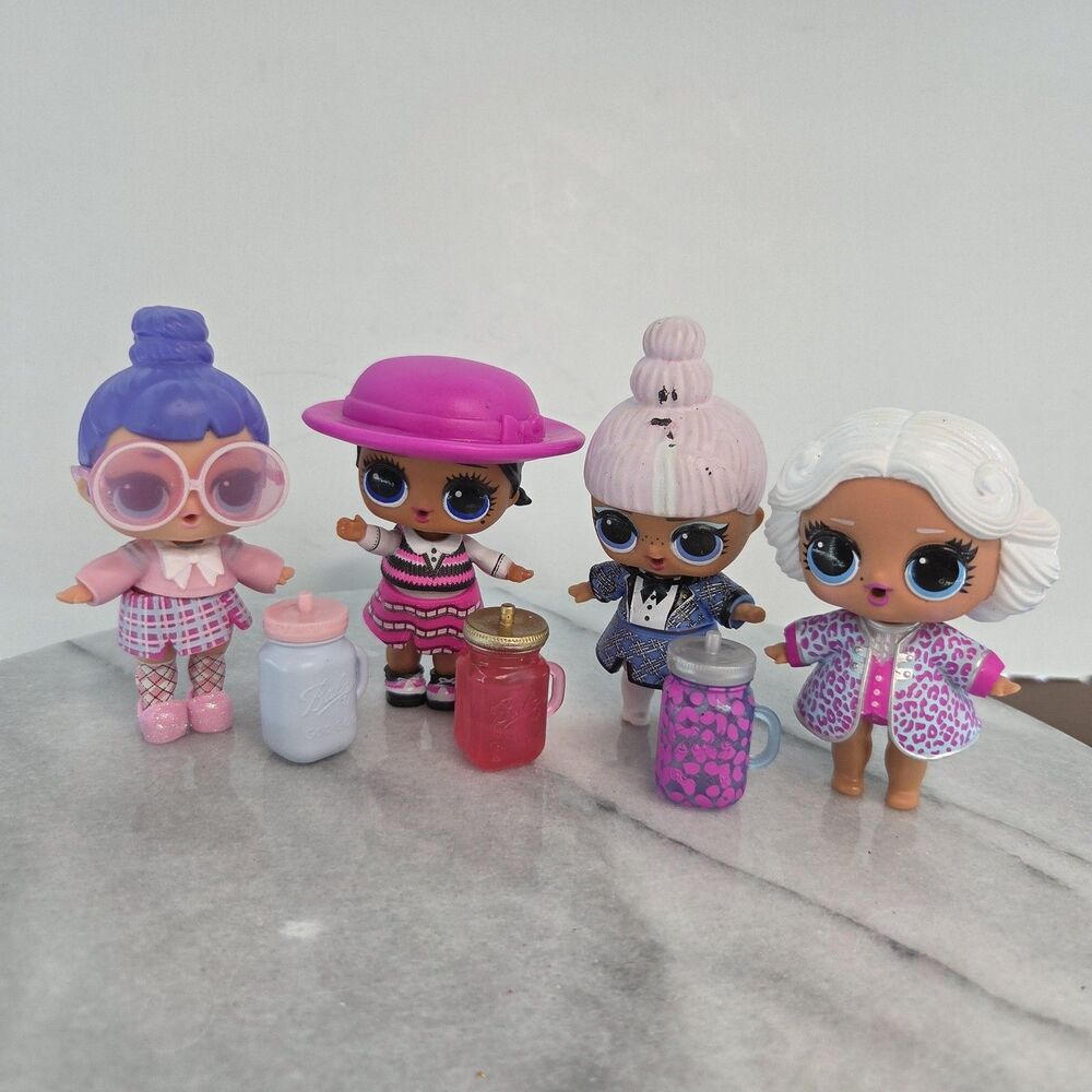 LOL Surprise Dolls Lot 4 Dolls Preppy Outfits Glasses Bottles Collectible Toy